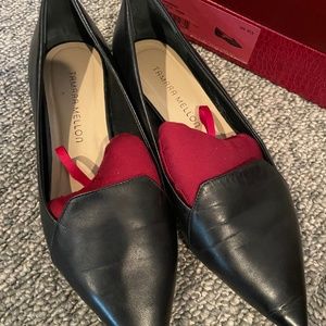 Tamara Mellon Grace black leather flat